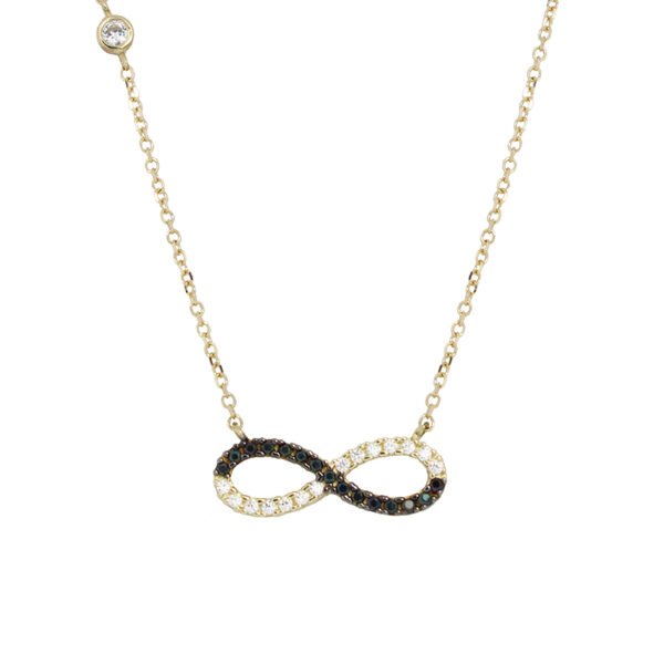 Κολιέ "άπειρο" διπλής όψης σε κίτρινο χρυσό 14Κ