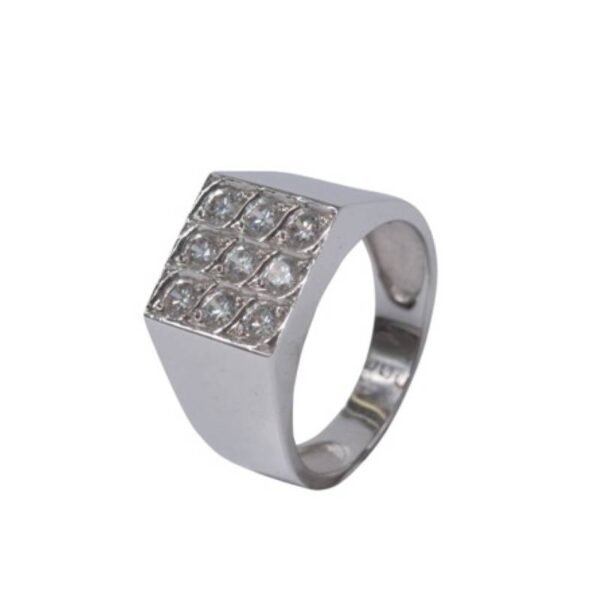 Γυναικείο δαχτυλίδι σε λευκό χρυσό Κ14 με λευκά ζιργκόν