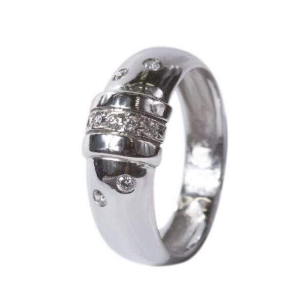 Γυναικείο δαχτυλίδι σε λευκό χρυσό Κ14 με ζιργκόν