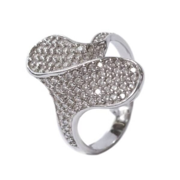 Γυναικείο δαχτυλίδι σε λευκό χρυσό Κ14 με ζιργκόν