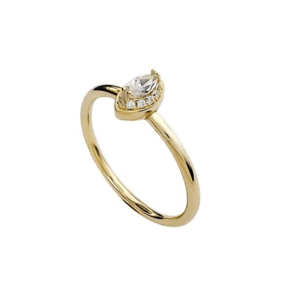 Δαχτυλίδι Κ14 νυχάκι με λευκά ζιργκόν