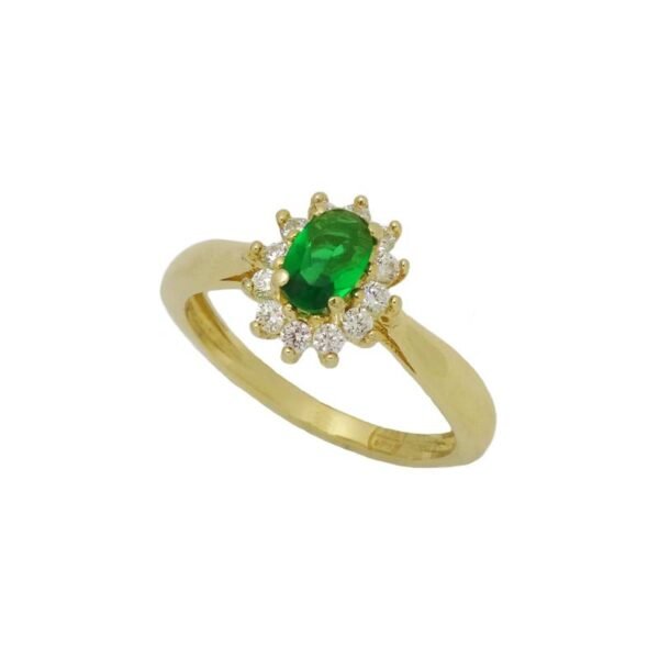 Ροζέτα Κ 14 με λευκά και πράσινα ζιργκόν