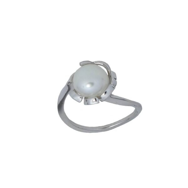 Γυναικείο Δαχτυλίδι 14Κ λευκός Χρυσός με μαργαριτάρι