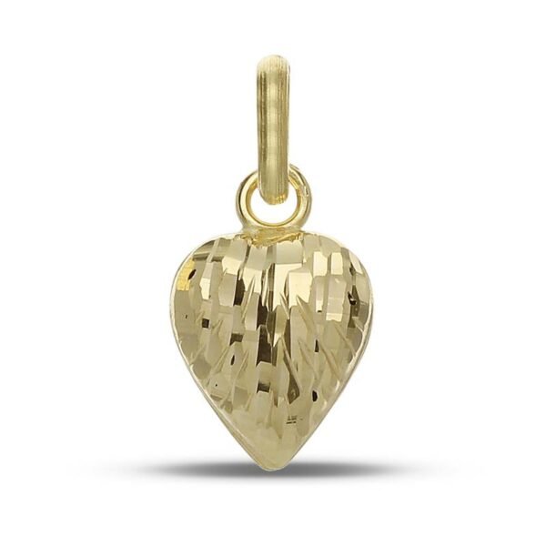 Μενταγιόν με σχήμα καρδιάς σε κίτρινο χρυσό Κ14