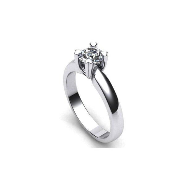 Γυναικείο μονόπετρο δακτυλίδι σε λευκό χρυσό Κ18 με μπριγιάν