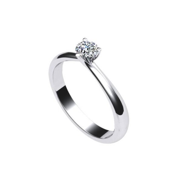 Γυναικείο μονόπετρο δαχτυλίδι σε λευκό χρυσό Κ18 με μπριγιάν