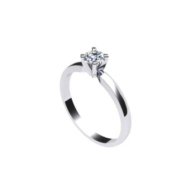 Γυναικείο μονόπετρο δαχτυλίδι σε λευκό χρυσό Κ18 με μπριγιάν