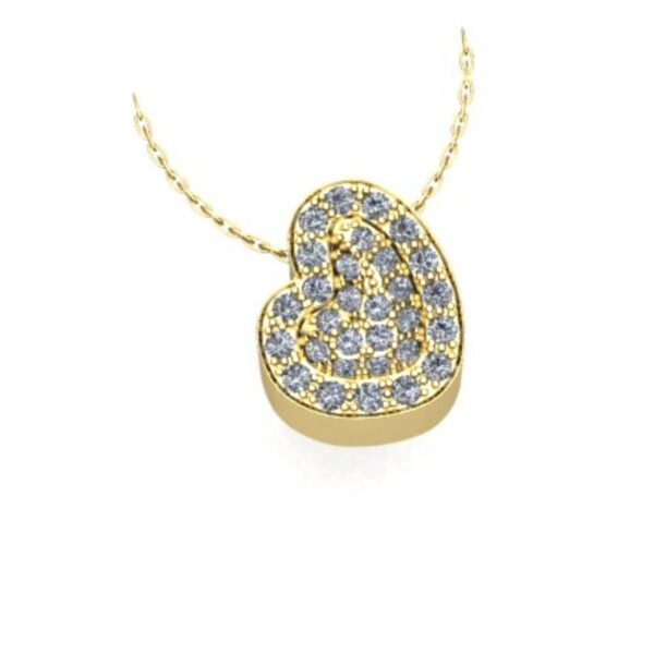 Γυναικείο μενταγιόν "καρδιά" σε κίτρινο χρυσό Κ18 με μπριγιάν