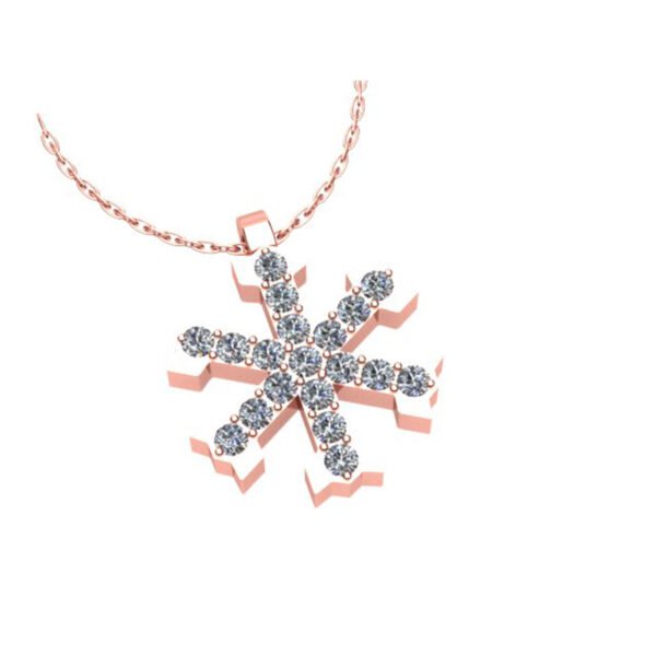 Γυναικείο μενταγιόν σε ροζ χρυσό Κ18 με μπριγιάν