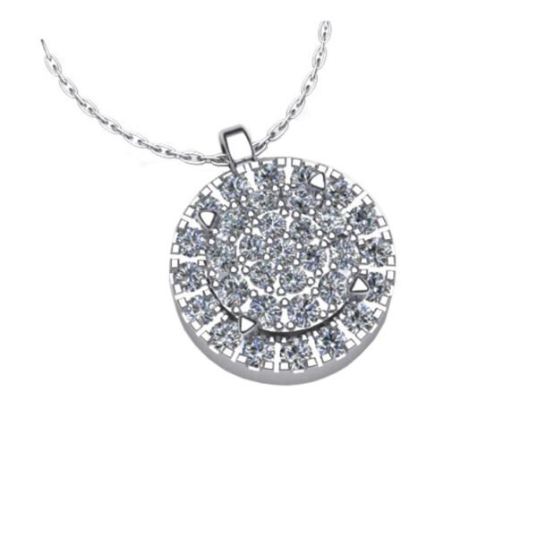 Γυναικείο μενταγιόν "ροζέτα" σε λευκό χρυσό Κ18 με μπριγιάν