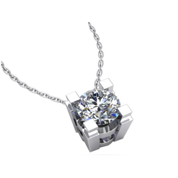 Γυναικείο μενταγιόν σε Λευκό χρυσό Κ18 με μπριγιάν