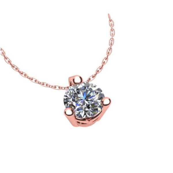 Γυναικείο μενταγιόν σε ροζ χρυσό Κ18 με μπριγιάν