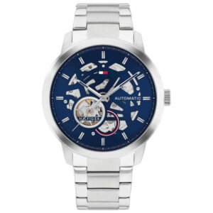 Aνδρικό ρολόι Tommy Hilfiger 1710661 Automatic από ανοξείδωτο ατσάλι με ασημί μπρασελέ