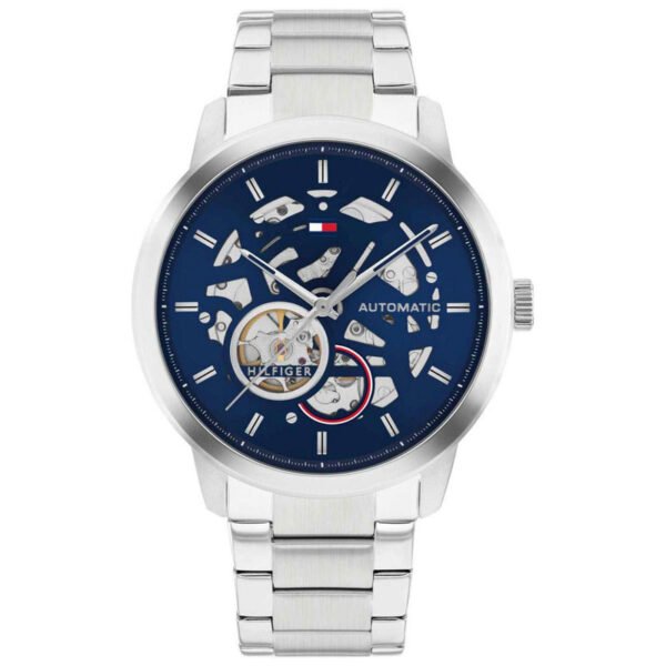 Aνδρικό ρολόι Tommy Hilfiger 1710661 Automatic από ανοξείδωτο ατσάλι με ασημί μπρασελέ