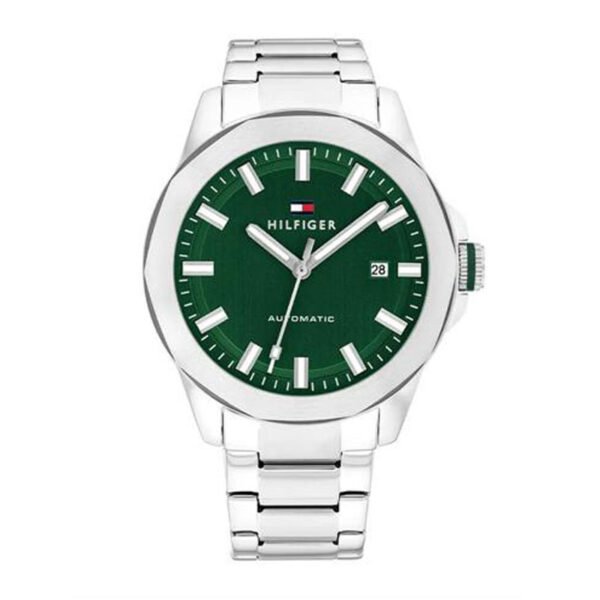 Aνδρικό ρολόι Tommy Hilfiger 1710694 Automatic από ανοξείδωτο ατσάλι με ασημί μπρασελέ