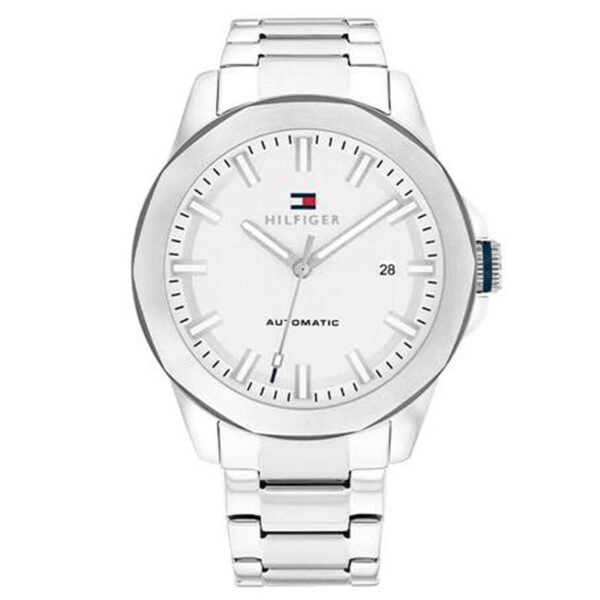 Aνδρικό ρολόι Tommy Hilfiger 1710695 Automatic από ανοξείδωτο ατσάλι με ασημί μπρασελέ.
