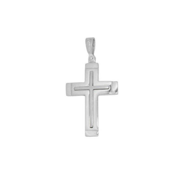 Σταυρός ανδρικός σε λευκό χρυσό K14