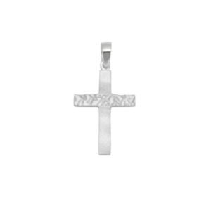 Σταυρός ανδρικός κ14 σε λευκό χρυσό ματ