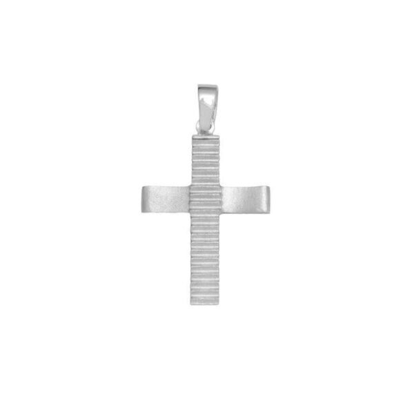 Σταυρός ανδρικός κ14 σε λευκό χρυσό ματ