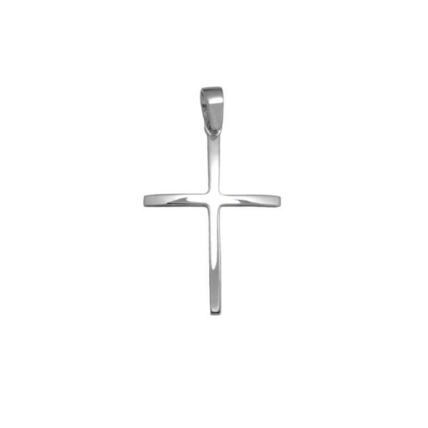 Σταυρός ανδρικός σε λευκό χρυσό λουστρέ