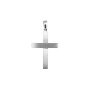 Σταυρός ανδρικός σε λευκό χρυσό κ14 ματ και λουστρέ