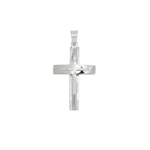 GK13520065 Βαπτιστικός Σταυρός απο λευκό χρυσό Κ14