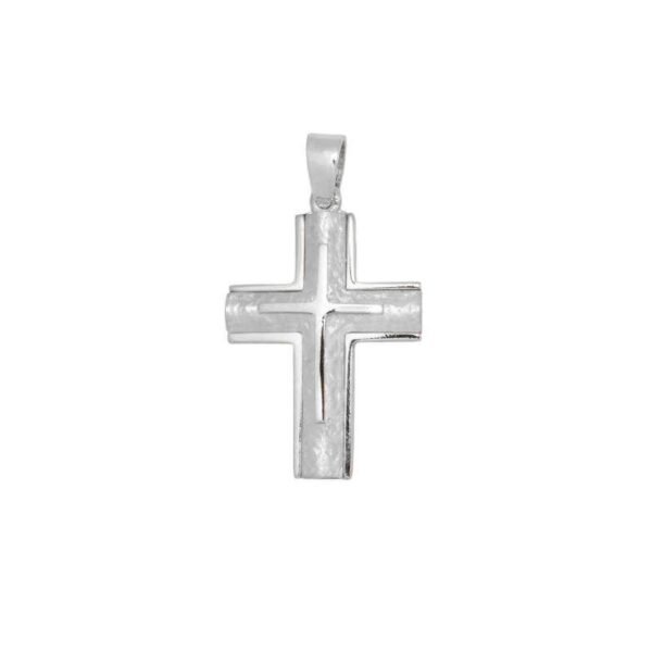 Βαπτιστικός Σταυρός με λευκό χρυσό K14