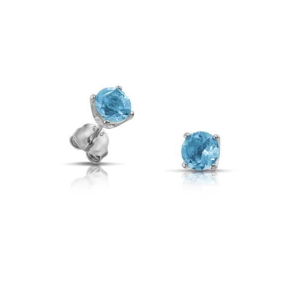 Σκουλαρίκια καρφωτά με Ζιργκόν Aqua 925