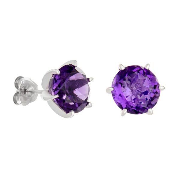 Σκουλαρίκια καρφωτά με Ζιργκόν μώβ 925