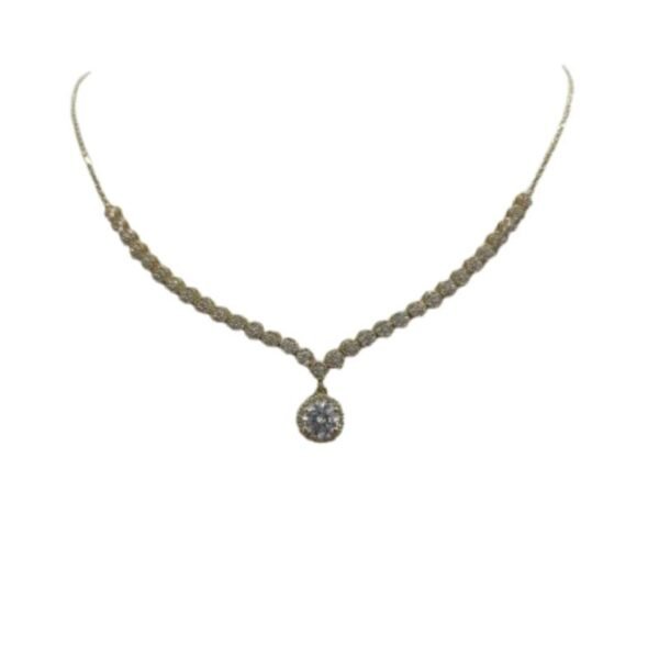 Χρυσό νυφίκο κολιέ ριβιέρα με αλυσίδα Κ14