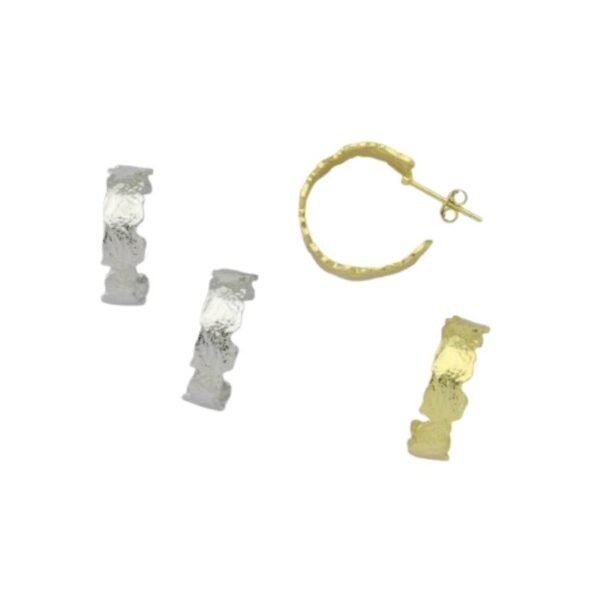 Σκουλαρίκια ασημένια καρφωτά κρίκοι 925