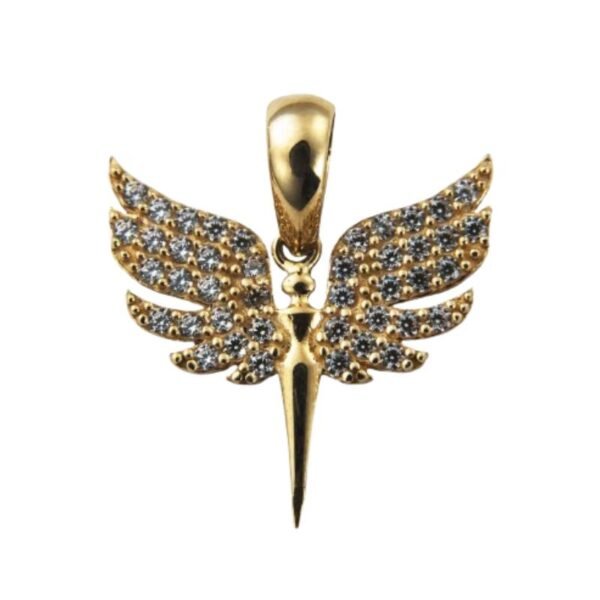 Μενταγιόν Άγγελος σε κίτρινο Χρυσό Κ14