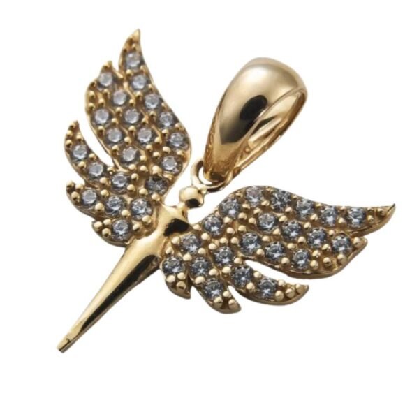 Μενταγιόν Άγγελος σε κίτρινο Χρυσό Κ14