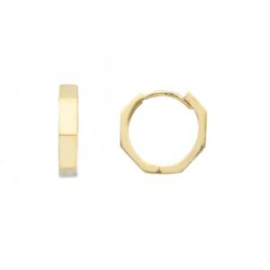 Σκουλαρίκια κρίκοι οκτάγωνο σε κίτρινο χρυσό  Κ14