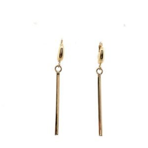 Σκουλαρίκια κρίκοι μαζί με μπάρα σε κίτρινο χρυσό  Κ14