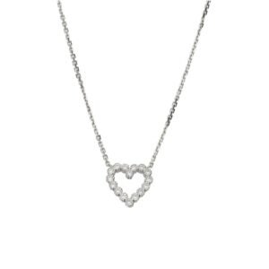 Ασημένιο κολιέ Καρδιά με ζιργκόν 925