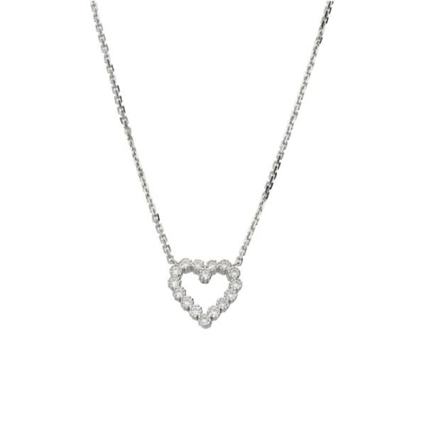 Ασημένιο κολιέ Καρδιά με ζιργκόν 925