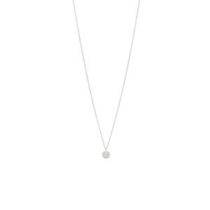 Ασημένιο κολιέ λευκό Ροζέτα 925