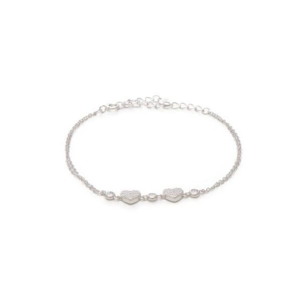 Ασημένιο βραχιόλι Καρδία  με ζιργκόν 925