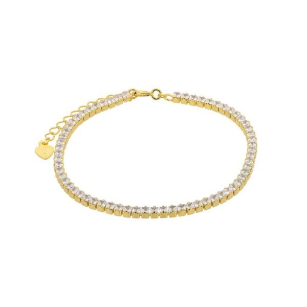 Ασημένιο βραχιόλι επιχρυσωμένο με ζιργκόν Ριβιέρα 925