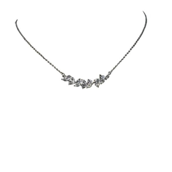 Ασημένιο κολιέ  Φύλλα με ζιργκόν 925