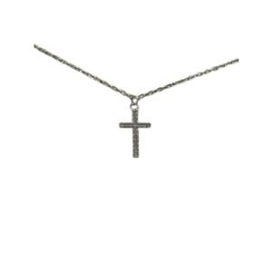 Σταυρός ασημένιος με ζιργκόν κολιέ 925