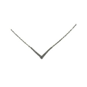 Ασημένιο κολιέ σχήμα V με ζιργκόν 925