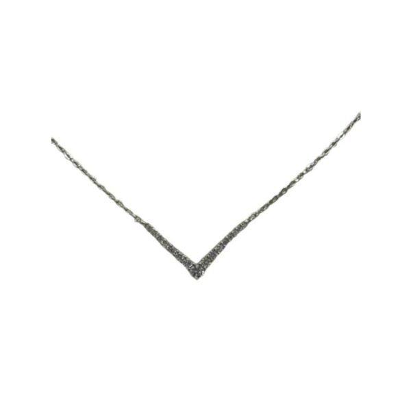 Ασημένιο κολιέ σχήμα V με ζιργκόν 925