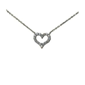 Ασημένιο κολιέ Καρδιά με ζιργκόν 925