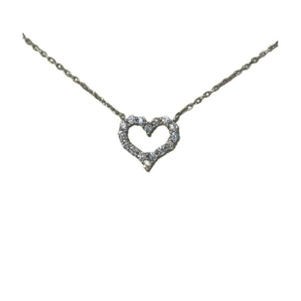 Ασημένιο κολιέ Καρδιά με ζιργκόν 925