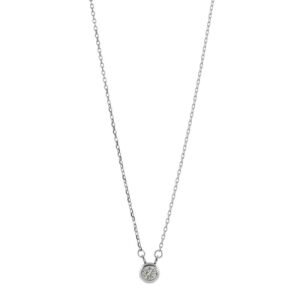 Ασημένιο κολιέ μονόπετρο 925