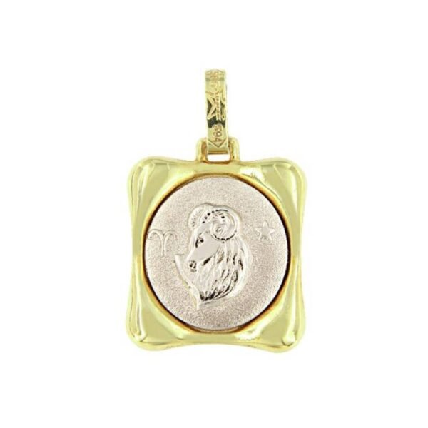 Δίχρωμο ζώδιο Ζυγός σε κίτρινο και λευκό χρυσό Κ14