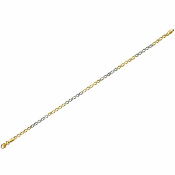 Βραχιόλι Ανδρικό δίχρωμο Χρυσό και λευκόχρυσο Κ14