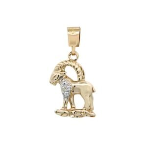 Δίχρωμο ζώδιο Αιγόκερως σε κίτρινο και λευκό χρυσό Κ14